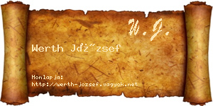 Werth József névjegykártya